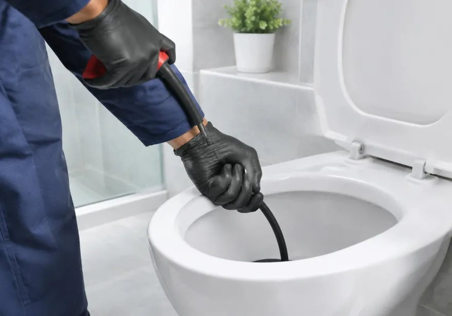 Desentupimento de vaso sanitário com equipamento manual